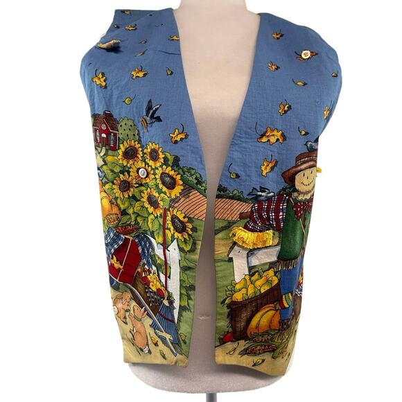 VEST Harvest Fall women's handmade Thanksgiving xl Details - Picture 1 of 16
